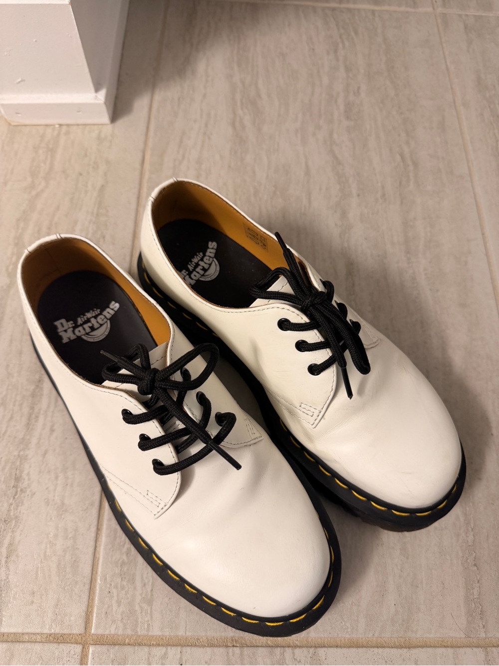 Dr. Martens White Leather Oxfords